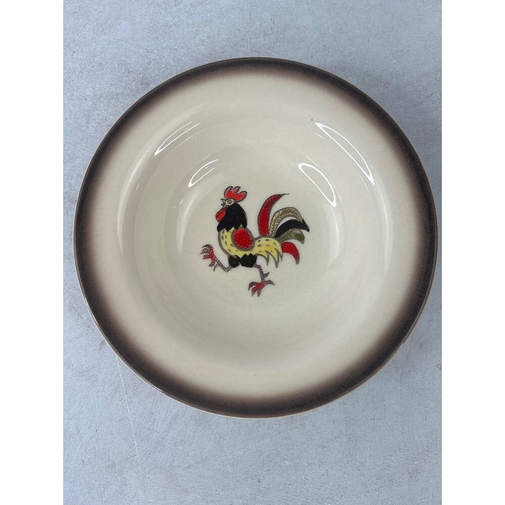 Vintage MCM Metlox Poppytrail Red Rooster Salad Plates Retro California 6 inch